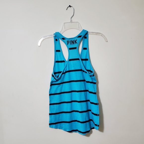 Pink blue and black striped tank XS - Picture 2 of 5
